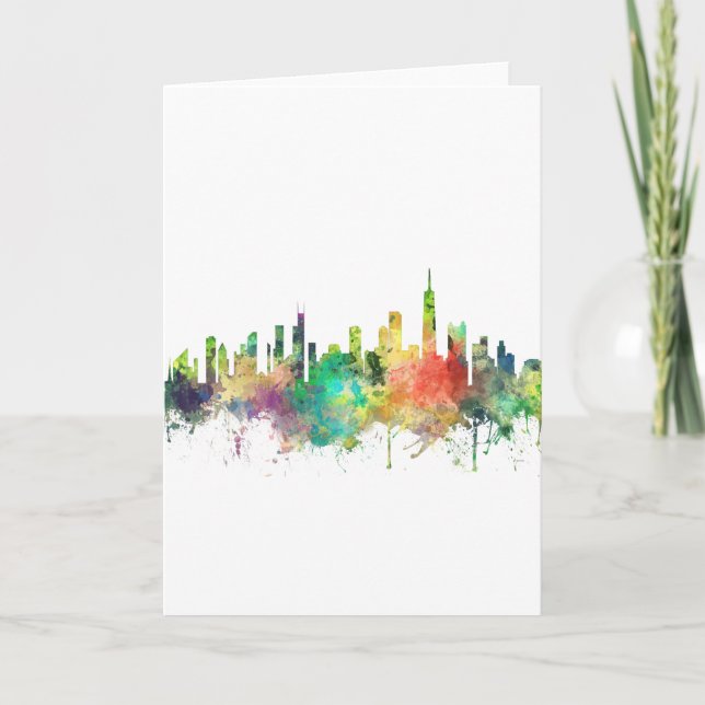 CHICAGO, ILLINOIS SKYLINE SP - HOLIDAY CARD (Front)
