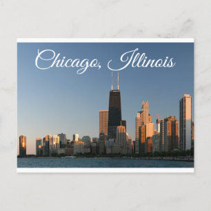 Chicago Illinois Skyline Sunrise Travel Post Card