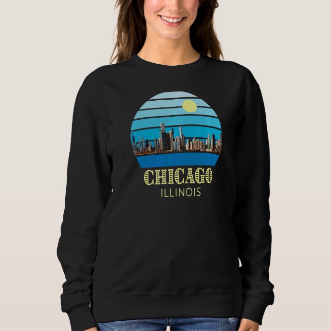 Chicago Illinois Skyline   Sweatshirt (Front)