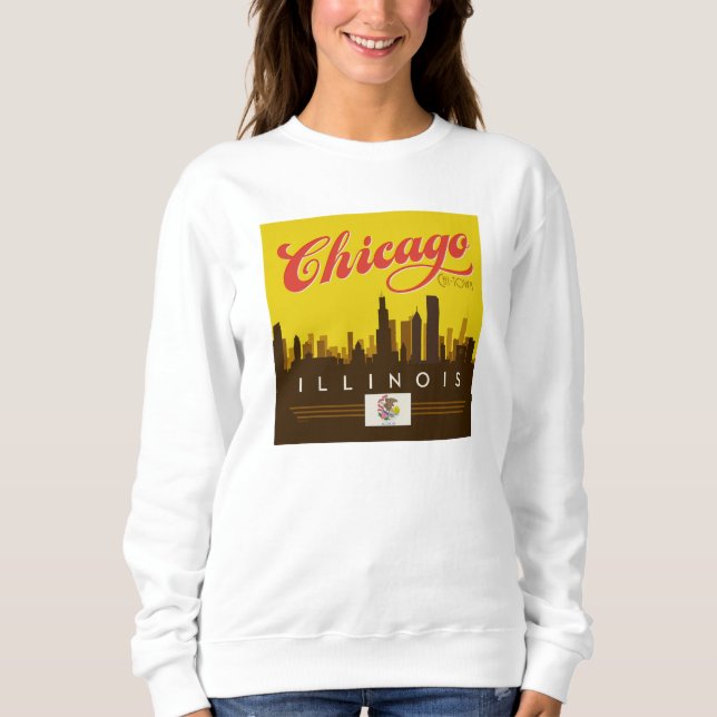 Chicago Illinois Skyline Sweatshirt (Front)