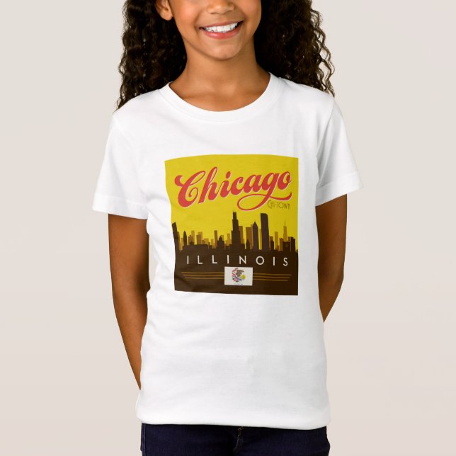 Chicago Illinois Skyline T-Shirt (Front)