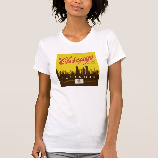 Chicago Illinois Skyline T-Shirt (Front)