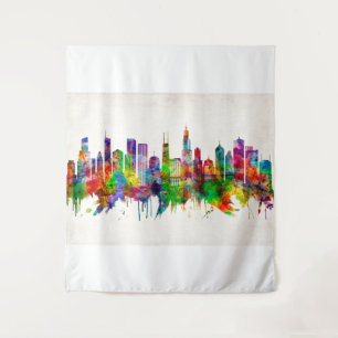 Chicago Illinois Skyline Tapestry