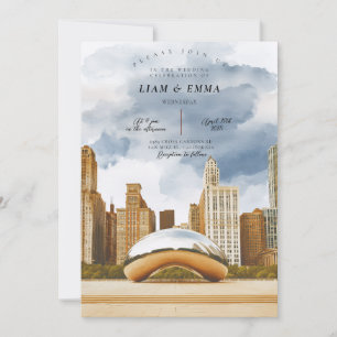 Chicago Illinois Skyline Wedding Invitation