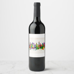 Chicago Illinois Skyline Wine Label