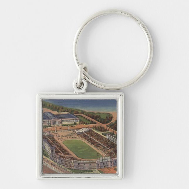 Chicago, Illinois - Soldiers Field and Field Key Ring (Front)