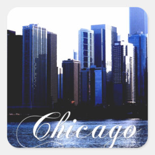 Chicago Illinois Square Sticker