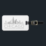 Chicago, Illinois Stylised Skyline Luggage Luggage Tag<br><div class="desc">A unique luggage tag representing the beautiful city of Chicago,  Illinois.  This tag features a stylised illustration of the city's unique skyline with its name underneath.</div>