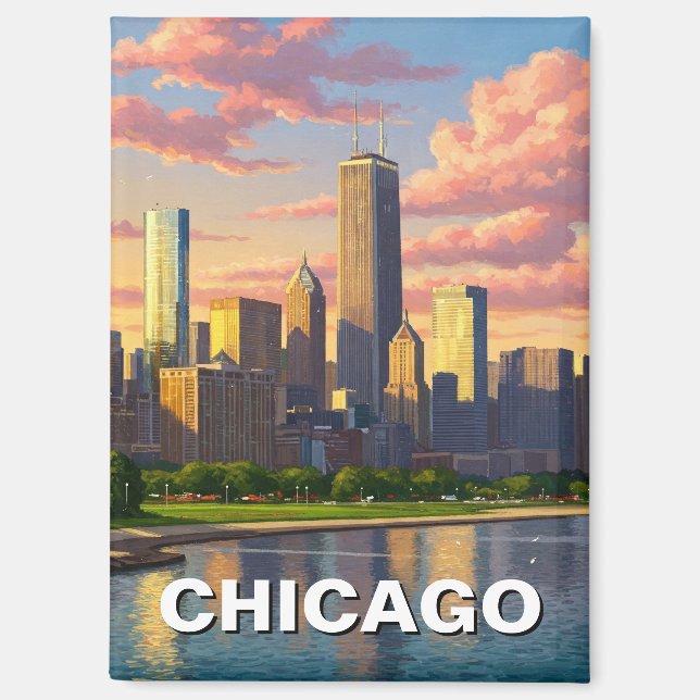Chicago Illinois Travel Magnet (Front)