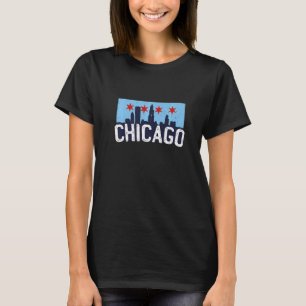 Chicago Illinois USA City Skyline Silhouette Outli T-Shirt