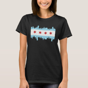 Chicago Illinois USA Skyline Silhouette Outline Sk T-Shirt