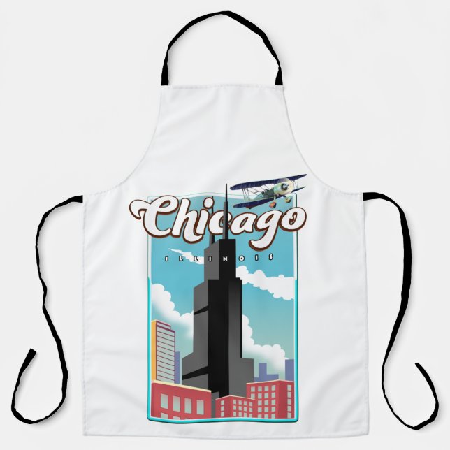 Chicago Illinois USA travel poster Apron (Front)