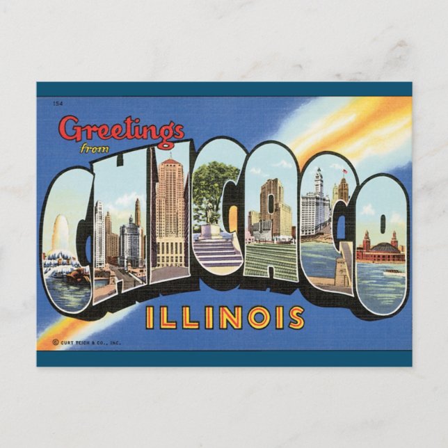 Chicago Illinois Vintage Postcard (Front)