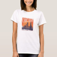 Chicago Illinois Vintage Skyline City Logo