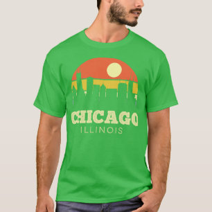 Chicago Illinois Vintage Sunset T-Shirt