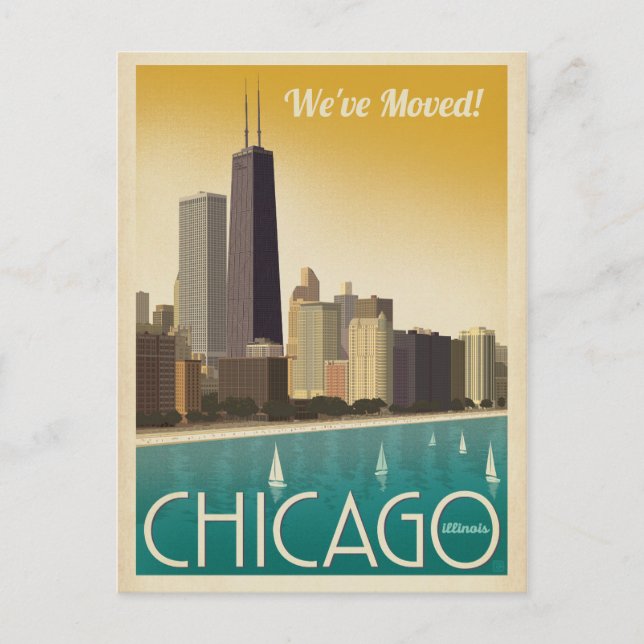 Chicago, Illinois | We've Moved Invitation Postcard (Front)