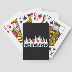 Chicago Illinois Windy City 4 Stars Chi Town Logo Playing Cards