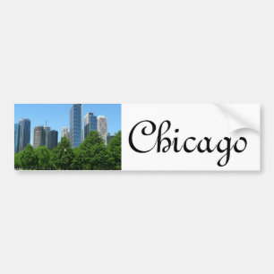 Chicago Illinois Windy City Park Buildings Destiny Bumper Sticker