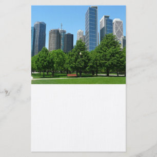 Chicago Illinois Windy City Park Buildings Destiny Stationery