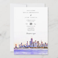 Chicago Invitación de Boda Skyline Invitation
