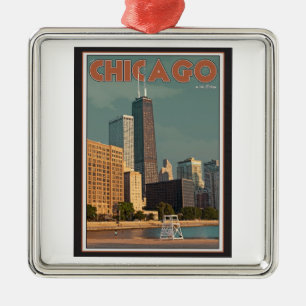 Chicago - John Hancock Centre Metal Tree Decoration