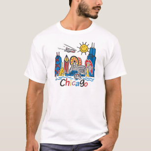 Chicago Kids Cute Skyline design T-Shirt