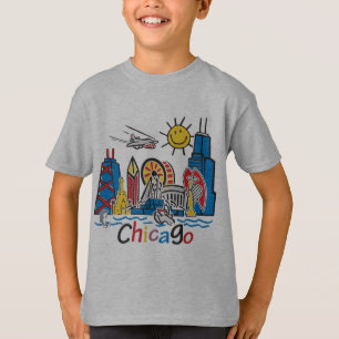 Chicago Kids Cute Skyline T-Shirt