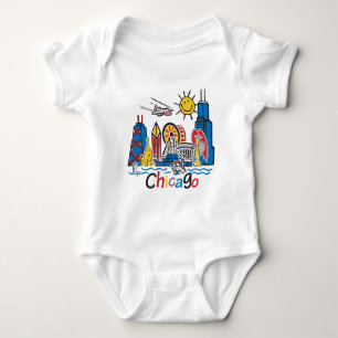 Chicago Kids Skyline Baby Bodysuit
