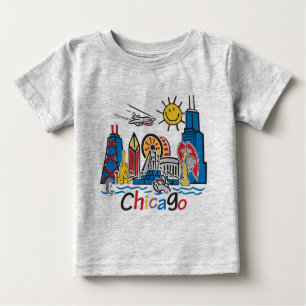 Chicago Kids Skyline Baby T-Shirt