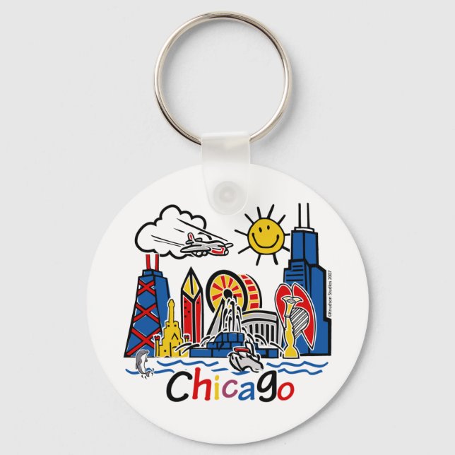 Chicago Kids Skyline Key Ring (Front)