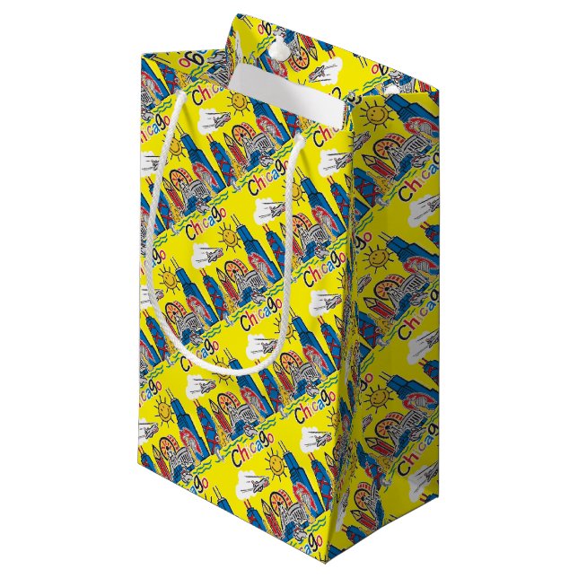 Chicago Kids Skyline Small Gift Bag (Front Angled)