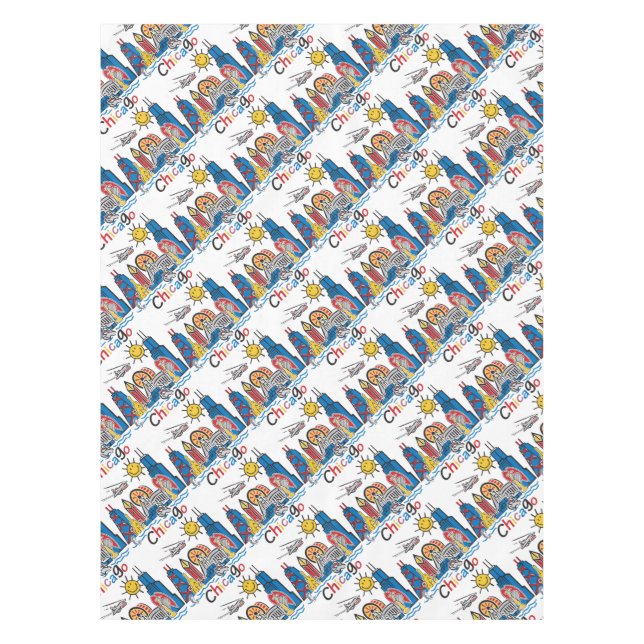 Chicago Kids Skyline Tablecloth (Front)