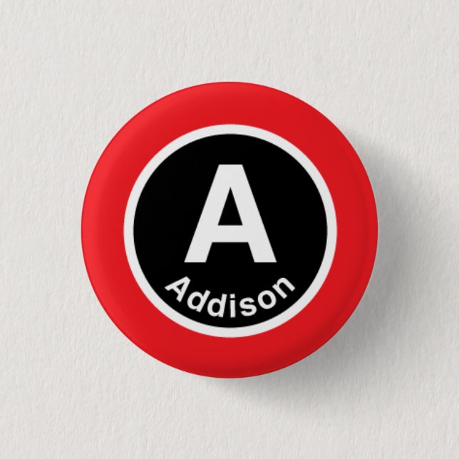 Chicago L Addison Red Line 3 Cm Round Badge (Front)