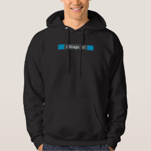 Chicago L Blue Line Sign Hoodie