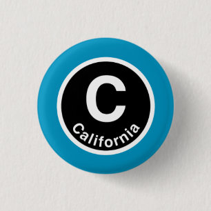 Chicago L California Blue Line 3 Cm Round Badge