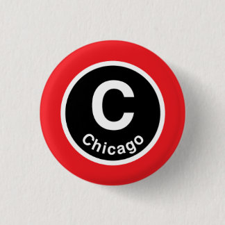 Chicago L Chicago Red Line 3 Cm Round Badge