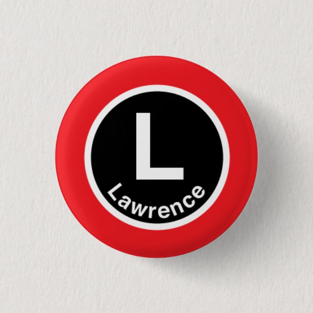 Chicago L Lawrence Red Line 3 Cm Round Badge (Front)