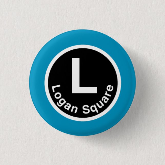 Chicago L Logan Square Blue Line 3 Cm Round Badge (Front)