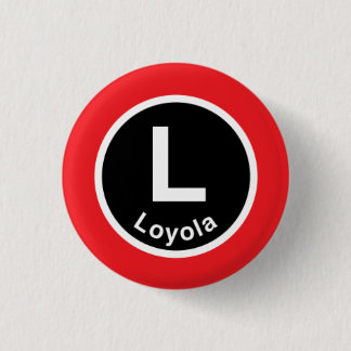 Chicago L Loyola Red Line 3 Cm Round Badge