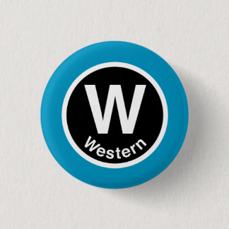 Chicago L Western Blue Line 3 Cm Round Badge