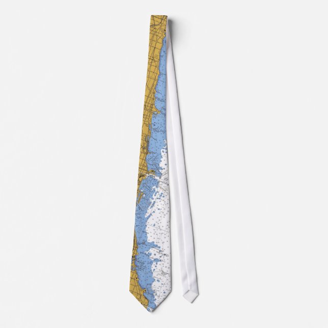 Chicago Lake Shore Navigation Chart Tie (Front)