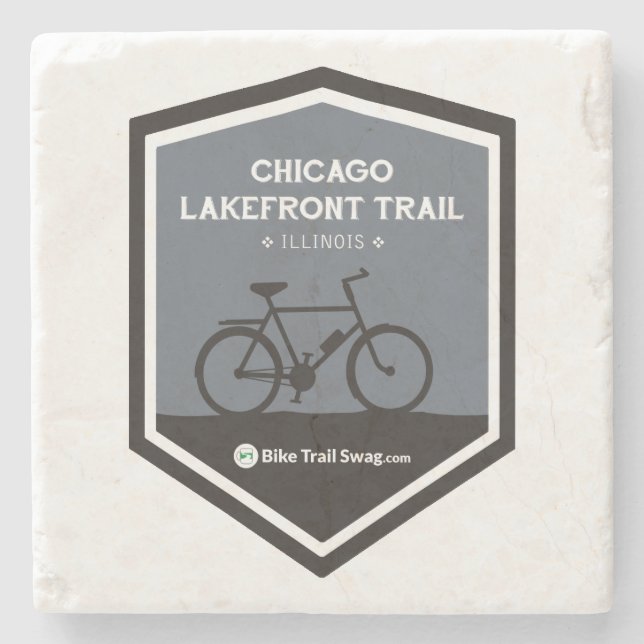 Chicago Lakefront Trail Stone Coaster (Front)