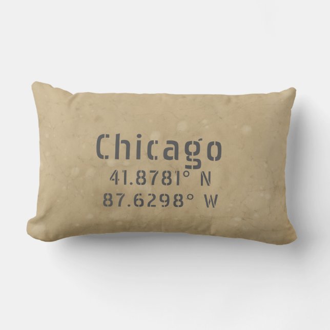 Chicago Latitude Longitude II Lumbar Cushion (Front)
