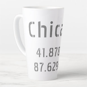 Chicago Latitude Longitude   Latte Mug