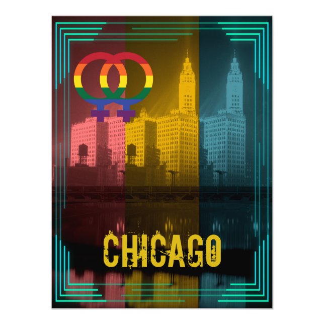 Chicago Lesbian Interest Colourful Pride Gay Photo Print (Front)