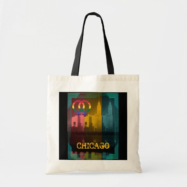 Chicago Lesbian Interest Colourful Pride Gay Tote Bag (Front)