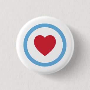 Chicago Love Button Circle Heart White