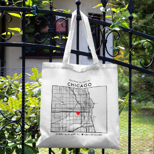 Chicago Love Locator   Wedding Welcome Tote Bag