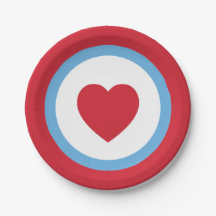 Chicago Love | Paper Plates | Heart | Red