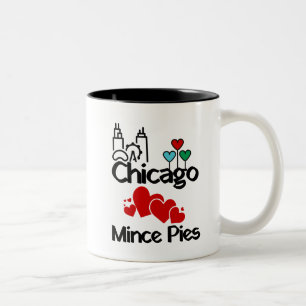 Chicago Loves Mince Pies Cityscape Two-Tone Coffee Mug